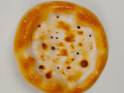 Golden Brown Sesame Flatbread With Toasted Spots And Crispy Texture 3d model