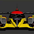 Red And Yellow Racing Car With Aerodynamic Body Rear Wing And Number 20 Livery