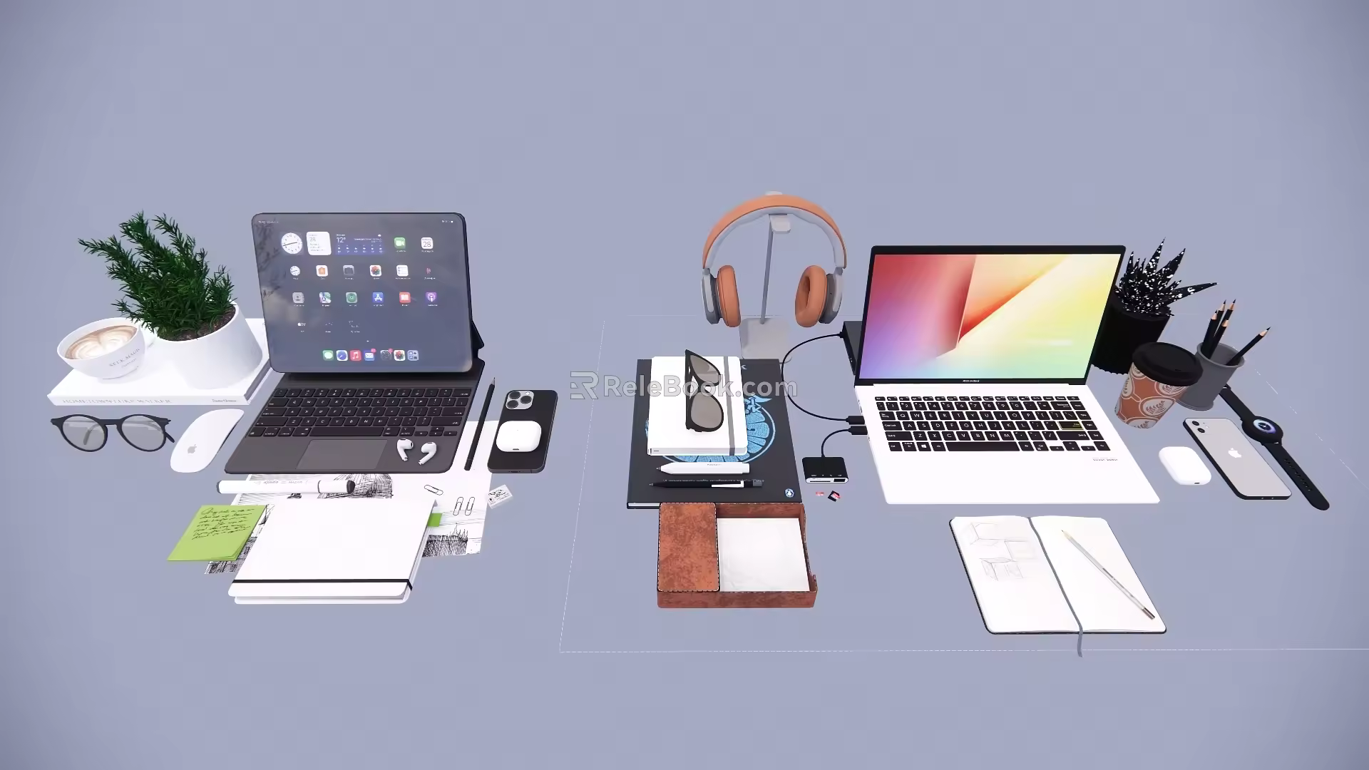 Computer Notebook Office Supplies 3d model