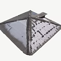 Snow Covered Corrugated Metal Roof With Multi Sloped Structure And Intersecting Ridges