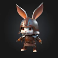 Cute Armored Rabbit Warrior 3D Model With Helmet And Armor Details 3d model