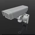 White Security Surveillance Camera With Mount Bracket For Indoor Outdoor Monitoring