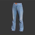 Stylish Light Blue Denim Jeans with Straight Leg Fit Button Closure and Distressed Details