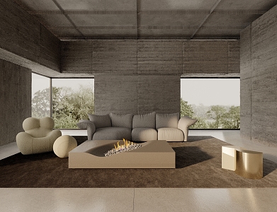 modern living room 3d model