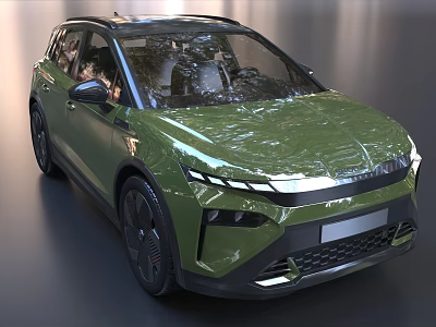 Green SUV Car With Modern Design Sleek Body And Stylish Front Lights 3d model
