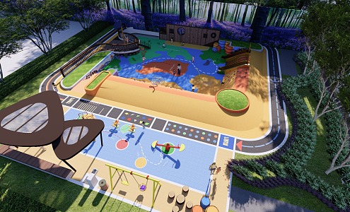 Modern Children's Play Area Children's Activity Venue 3d model