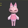 Cute Pink Cat Ear Doll With Closed Eyes In Stylish Hoodie Design
