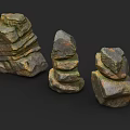 Natural Stacked Rock Decorative Stones With Layered Arrangement For Interior