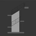 Modern Multi level Geometric Staircase Design With Metal Railings And White Platforms