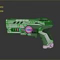 Futuristic Sci Fi Weapon Pistol With Silver Black Body And Blue Glowing Details