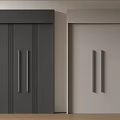 Modern Double Doors With Dark And Light Finishes And Vertical Handles In Interior Space
