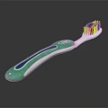 Modern Design Daily Cleaning Toothbrush With Green White Handle And Blue Green Bristles