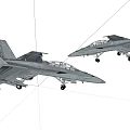 Two Gray Military Fighter Jets Parked On Ground With Detailed Design
