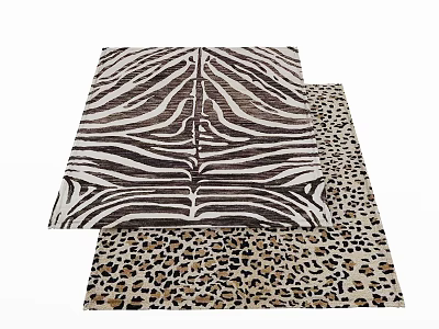 Square Rugs With Zebra Pattern And Leopard Print For Home Decor 3d model