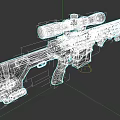 Tan Tactical Sniper Rifle With High Power Scope And Modular Body Design 3d model