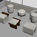 Modern Stylish Stools With Various Designs Upholstered Seats And Wooden Legs