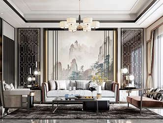 New Chinese Living Room 3d model