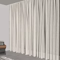 White Sheer Linen Curtains for Bright Modern Interior with Natural Light Herringbone Floor and Plant
