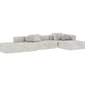 Modern Grey Sectional Sofa With Soft Cushions And Modular Design Elements 3d model