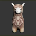 Pink Alpaca Shaped Decorative Ornament Set With Floral Pattern Cute Design For Home Decoration