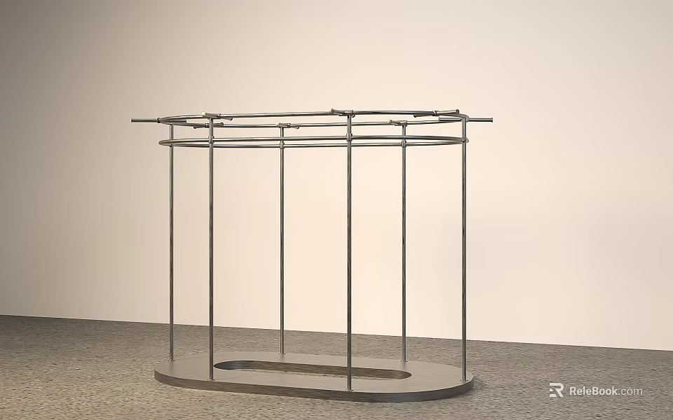 Stylish Modern Clothing Store Metal Clothes Rack With Open Design For Garment 3d model 