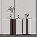 Modern end view table end view bar case 3d model