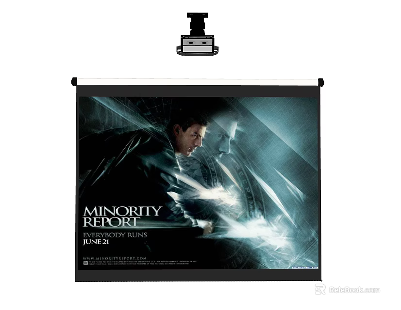 Professional Projection Monitoring System With Wall Mounted Screen And Clear Image 3d model 