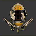 Futuristic Levitating Vehicle With Beige And Brown Exterior Transparent Cockpit Yellow Accent Lines