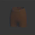 Brown Textured Knit Shorts With Adjustable Waistband For Comfortable Modern Wear