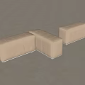 Beige Modular Armchair With Three Sections L Shaped Arrangement And Sleek Modern Leather Design