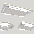 Modern White Square and Round Ceiling Light with LED Lighting Ceiling Mounted Design 3d model