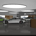XPeng 4S Store Modern Showroom Featuring Display Cars And Reception Counter