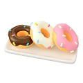 Delicious Assorted Chocolate White Pink Donuts With Colorful Sprinkles On White Plate