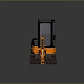 Orange CASE Small Excavator With Tracked Chassis Operator Cabin And Front Bucket 3d model