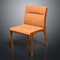 Modern Upholstered Dining Chair With Light Brown Seat And Wooden Frame