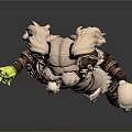 Fantasy Female Character Design With Twin Ponytails Horns Skull Staff And Green Flame