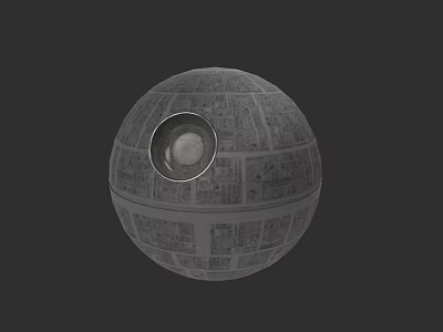 Death Star Spherical Space Weapon With Laser Cannon And Detailed Surface 3d model