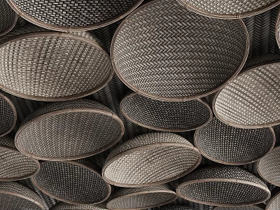 Decorative Ceiling Design With Textured Oval Shapes 3d model