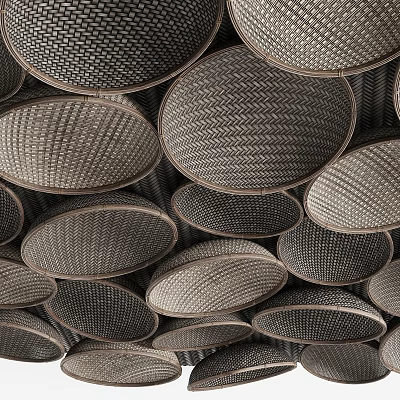 Decorative Ceiling Design With Textured Oval Shapes 3d model