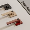 Modern Minimalist Design Door Handles in Black Wooden and Red Colors for Home