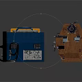Industrial Machinery Equipment Collection With Lathe Motor Control Box And Tools