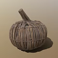 Handcrafted Woven Pumpkin Ornament Made with Natural Twigs and Traditional Weaving Pattern