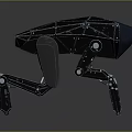 Futuristic Black Mechanical Robot With Multiple Legs And Geometric Surface Design 3d model