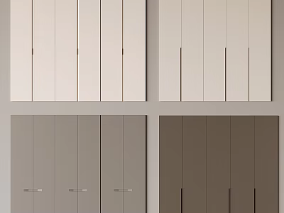 Modern Wardrobe Doors With Various Neutral Colors For Interior Design 3d model