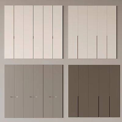 Modern Wardrobe Doors With Various Neutral Colors For Interior Design 3d model