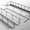 Glass guardrail Balcony guardrail 3d model