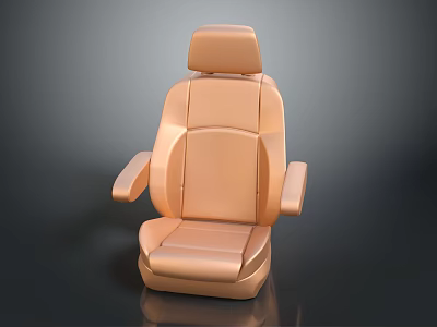 Modern Orange Leather Seat With Ergonomic Backrest Armrests And Comfortable Cushioned Surface Design 3d model