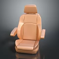 Modern Orange Leather Seat With Ergonomic Backrest Armrests And Comfortable Cushioned Surface Design