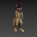3D Animated Anthropomorphic Lion Game And Movie Character With Brown Fur And Blue Eyes Standing Pose
