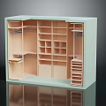 Light Green Wardrobe With Open Design And Light Beige Interior Shelves Drawers Hanging Rods